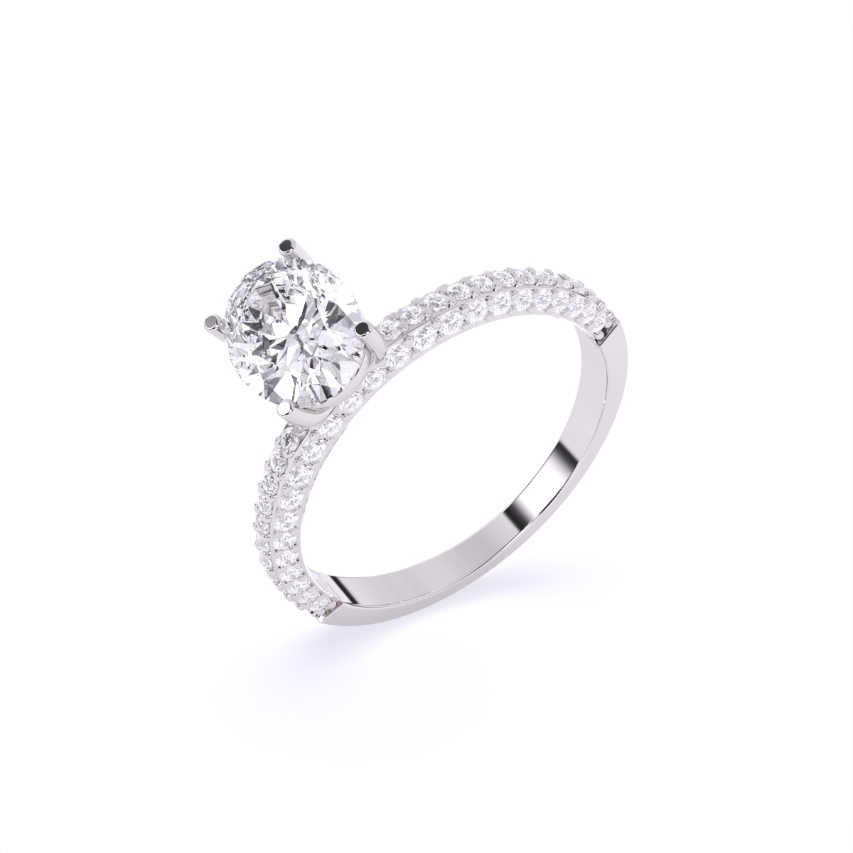 Grand Statement Oval Solitaire Diamond Ring