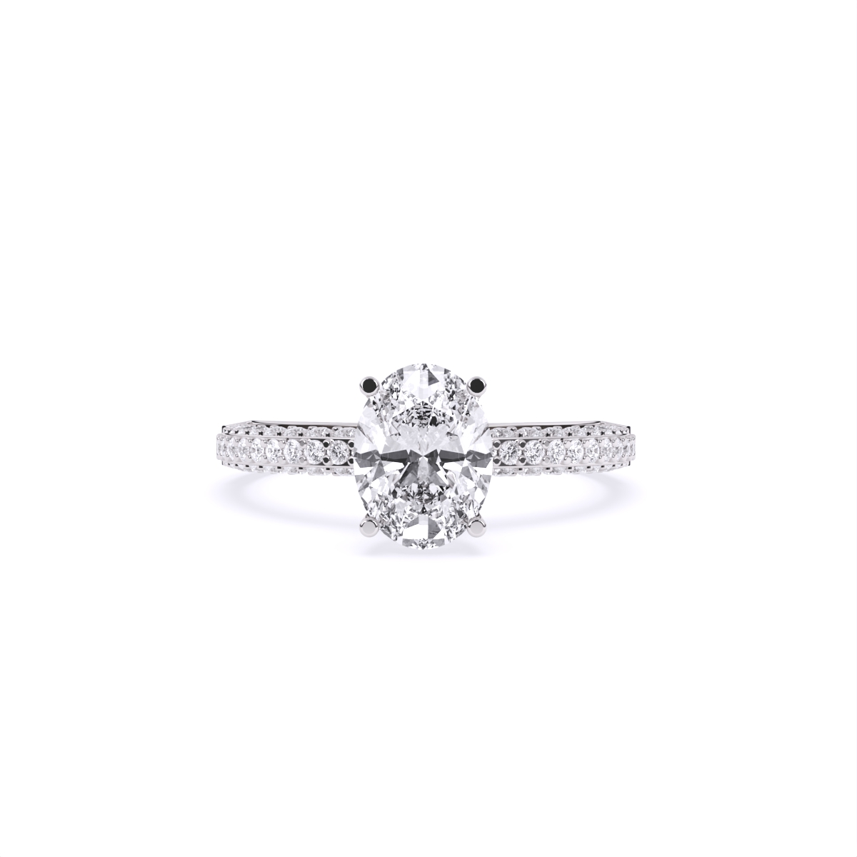 Grand Statement Oval Solitaire Diamond Ring