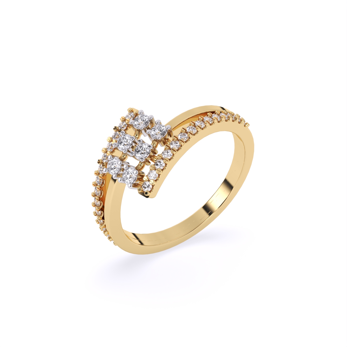 Trendy Bounce Diamond Linear Band Ring