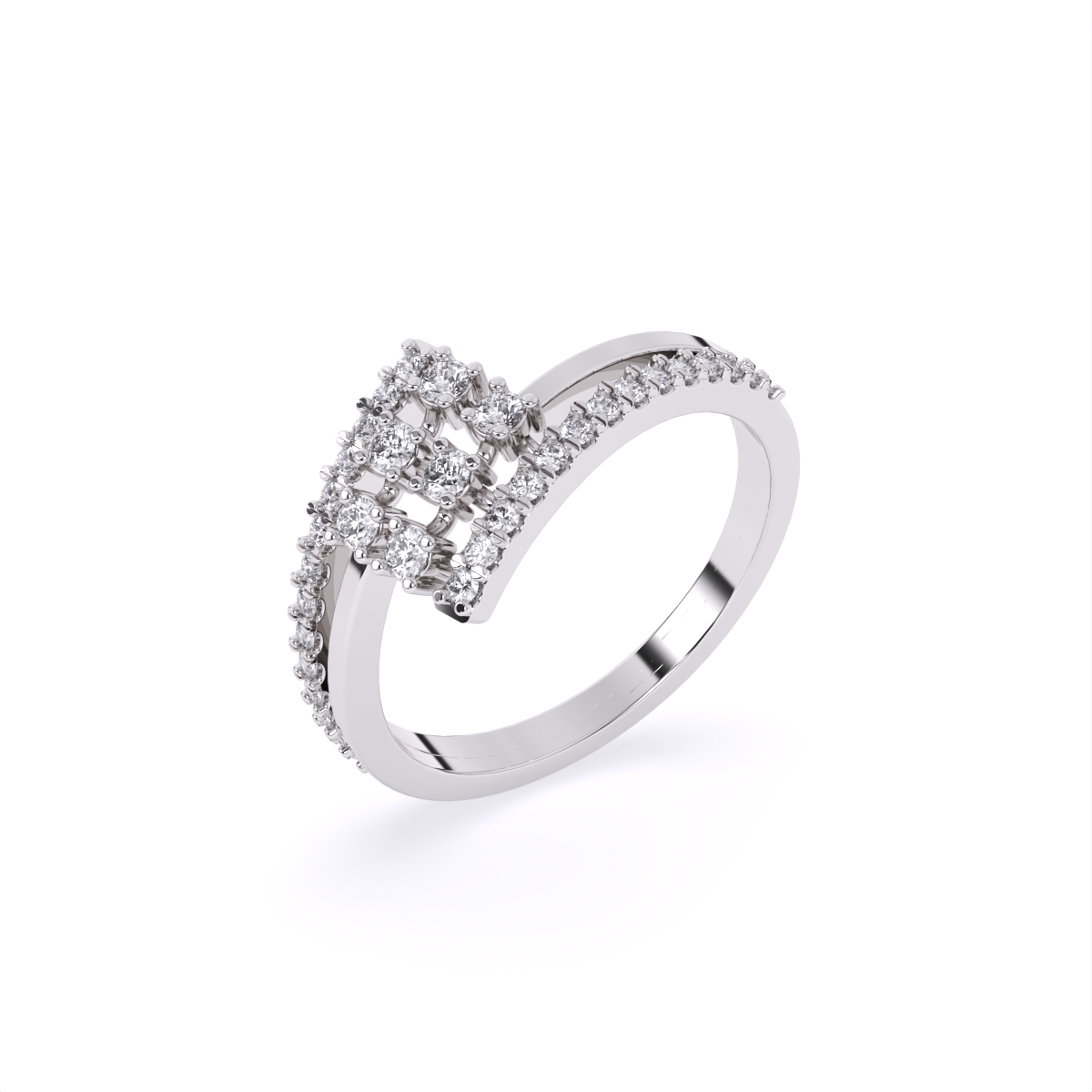 Trendy Bounce Diamond Linear Band Ring
