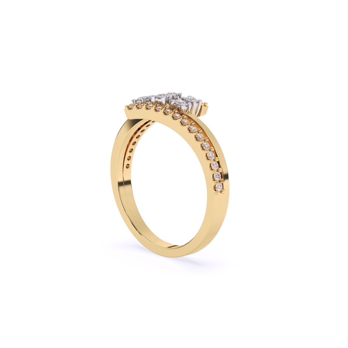 Trendy Bounce Diamond Linear Band Ring