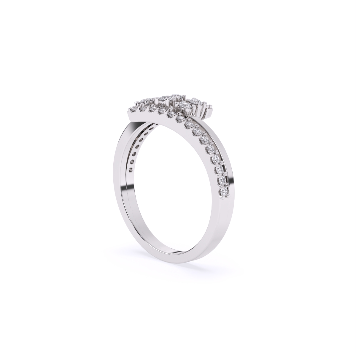 Trendy Bounce Diamond Linear Band Ring