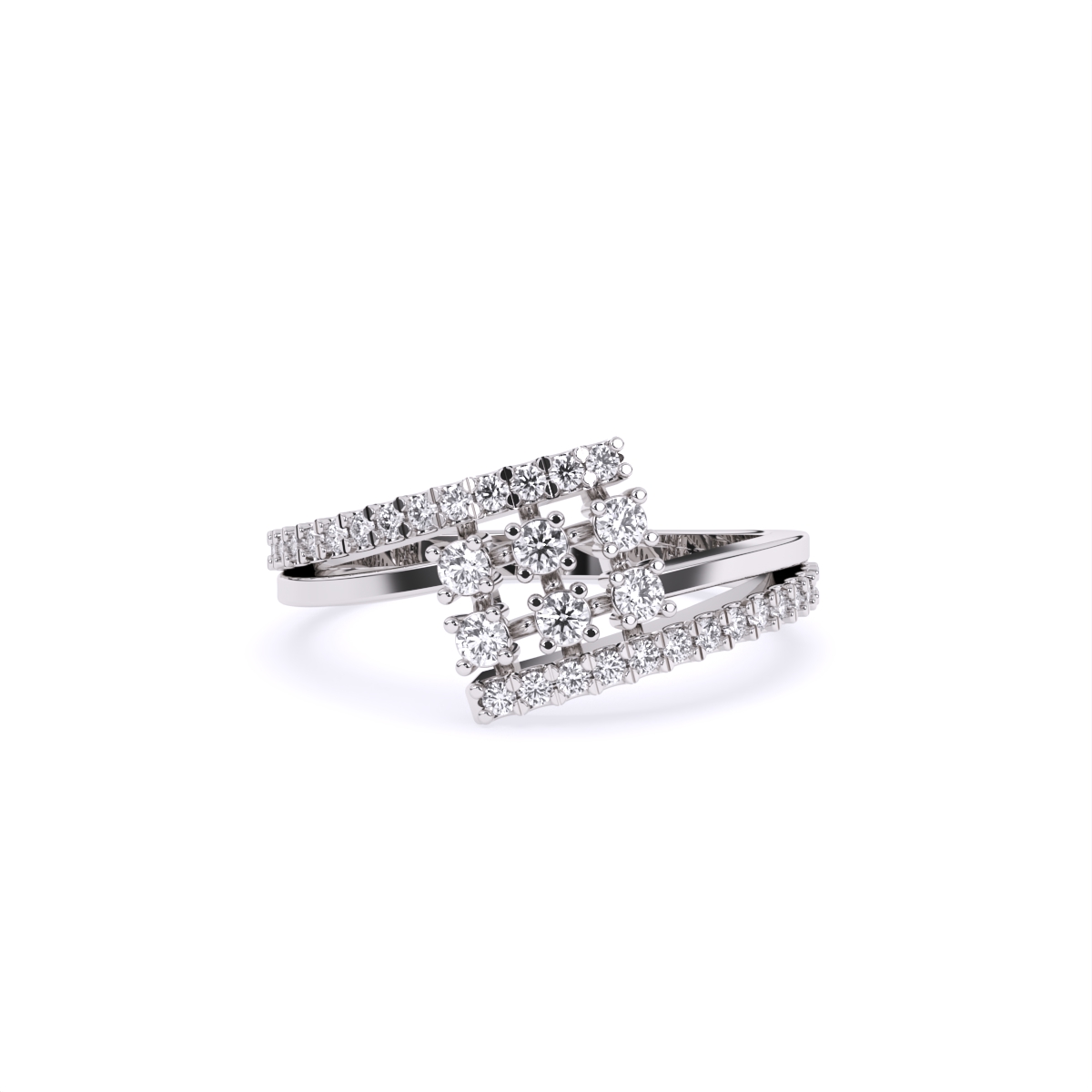 Trendy Bounce Diamond Linear Band Ring