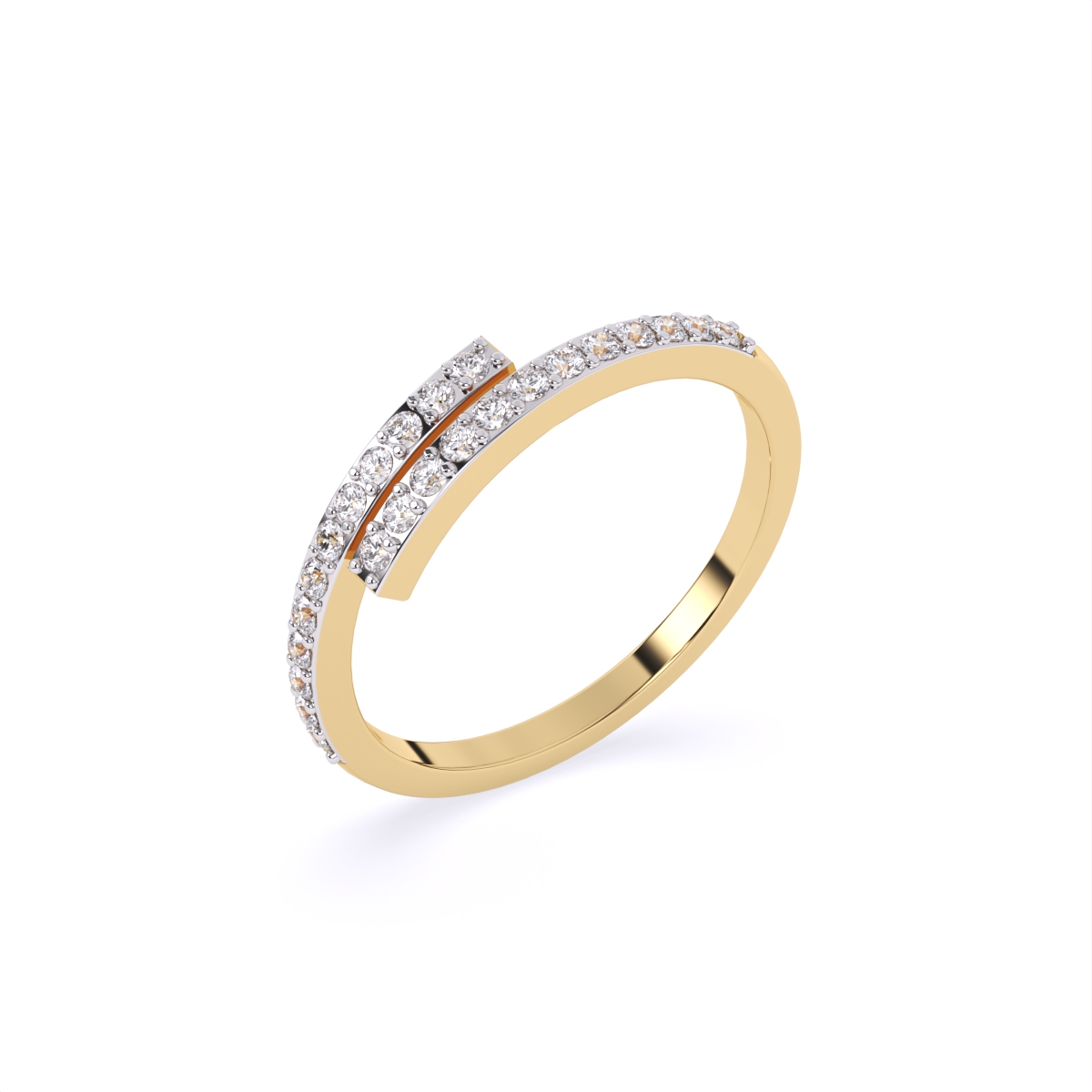 Split Bar Shine Diamond Ring
