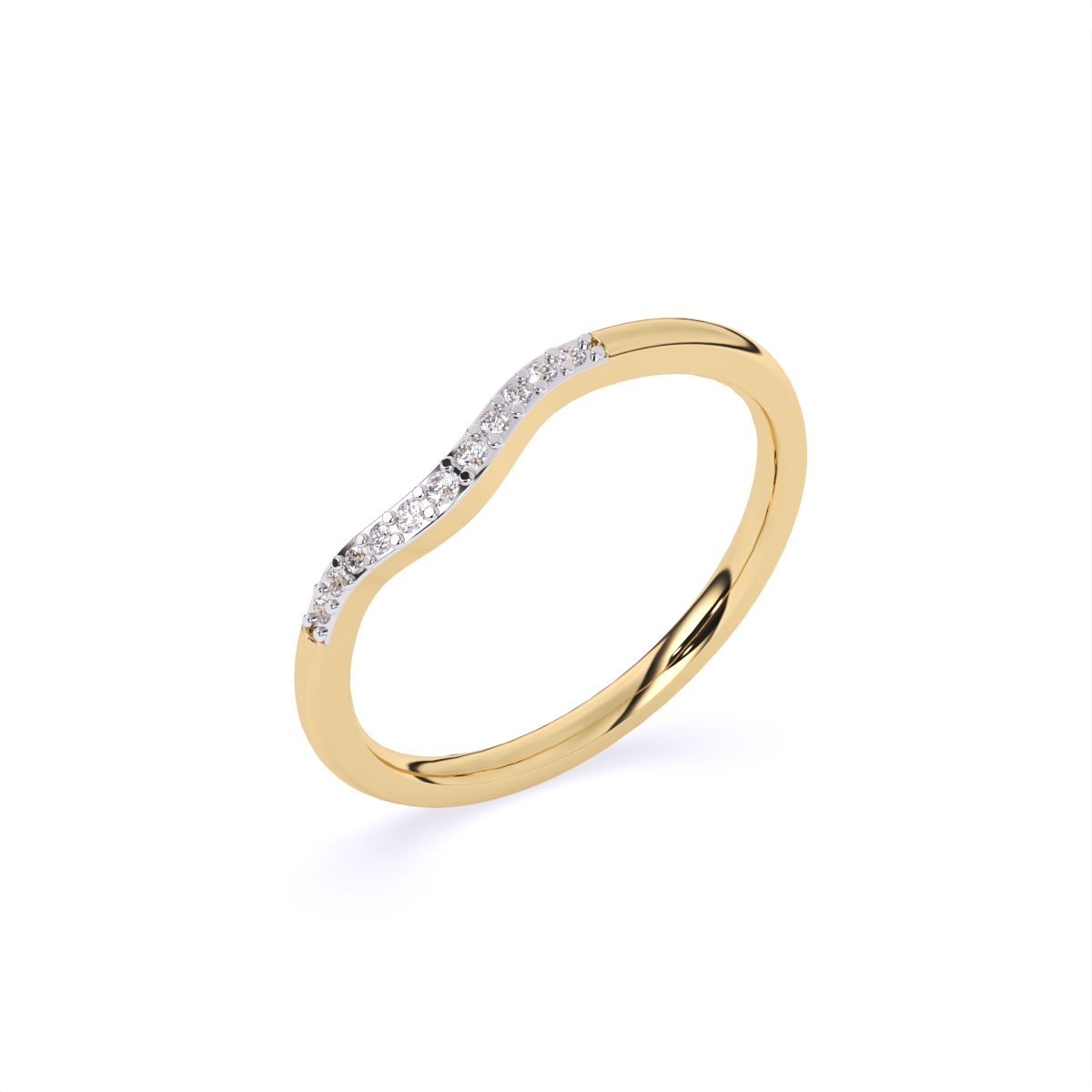Wavy Look Set Diamond Band