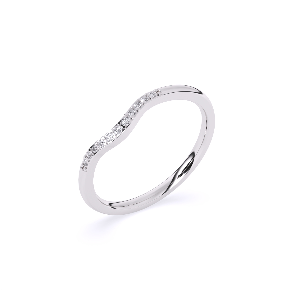 Wavy Look Set Diamond Band