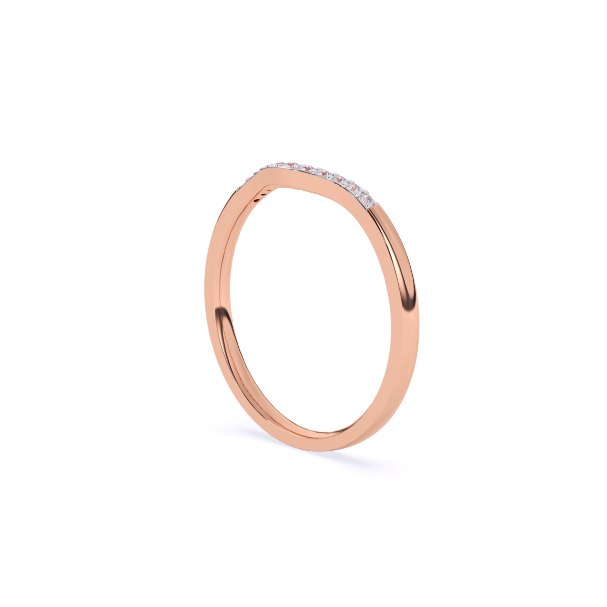 Wavy Look Set Diamond Band