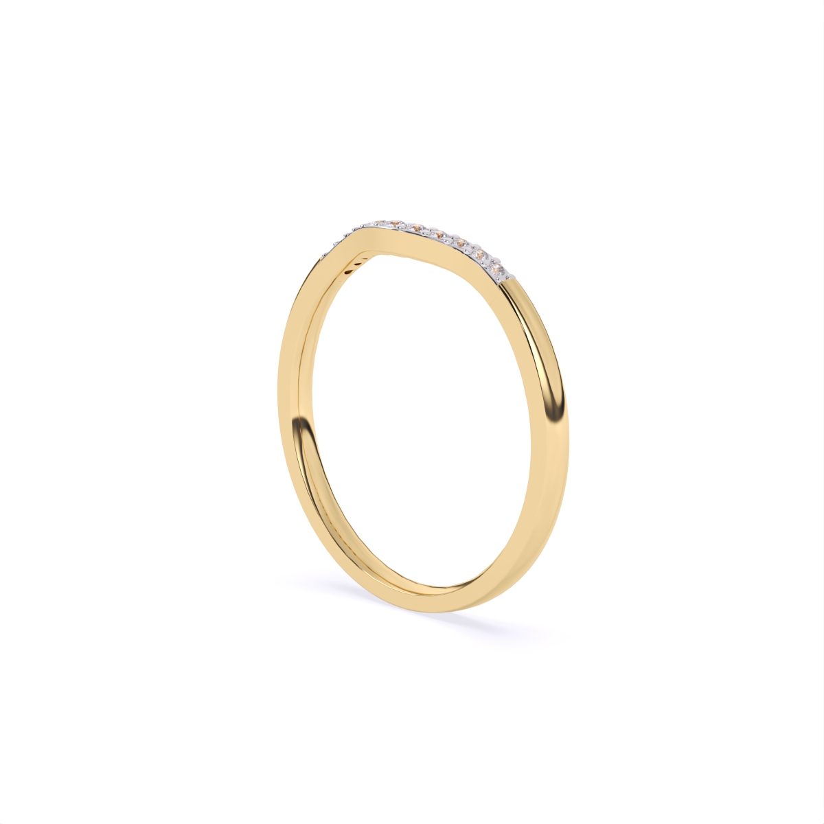 Wavy Look Set Diamond Band