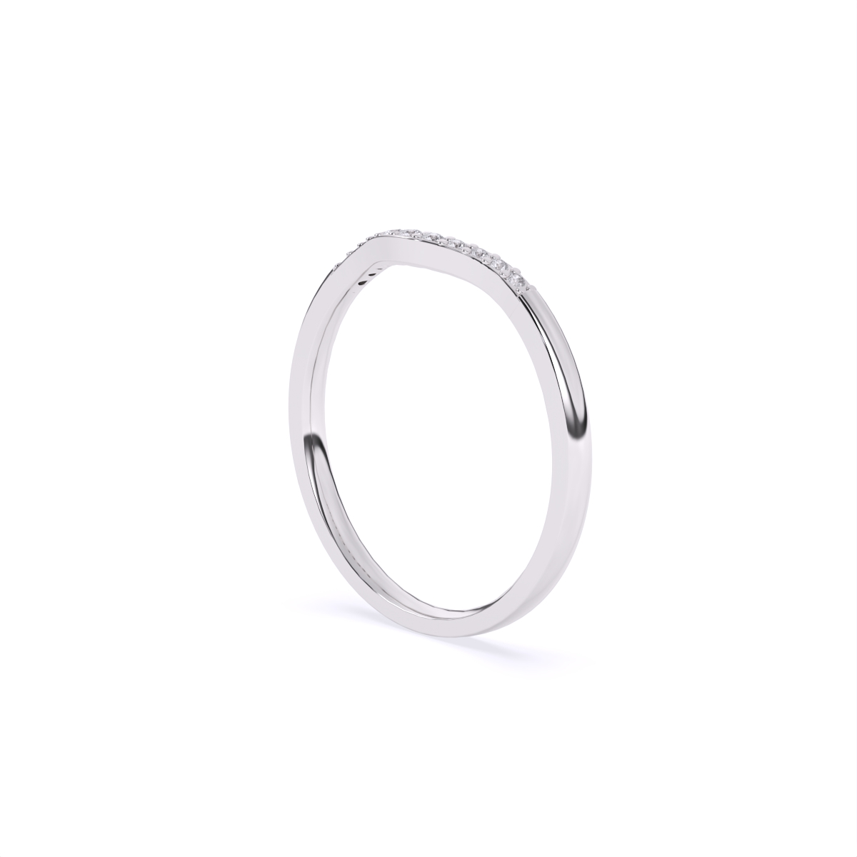 Wavy Look Set Diamond Band