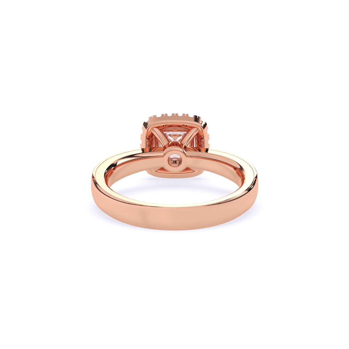 Classic Halo Square Diamond Engagement Ring