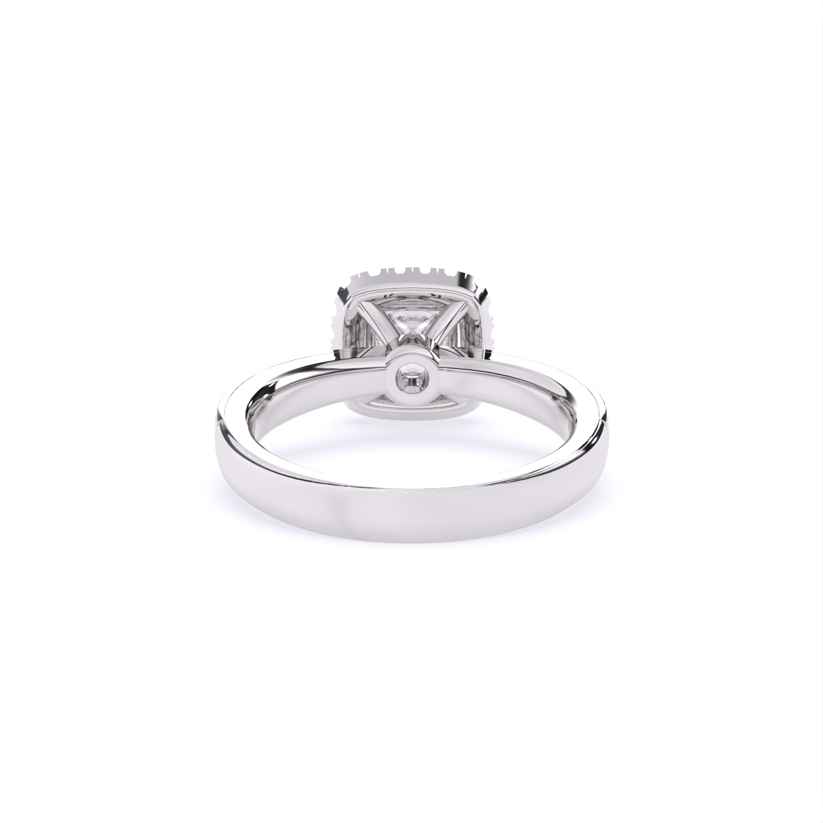 Classic Halo Square Diamond Engagement Ring