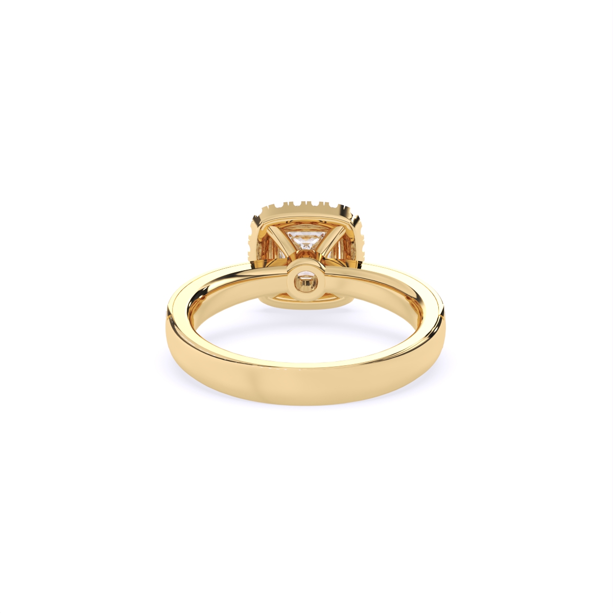 Classic Halo Square Diamond Engagement Ring