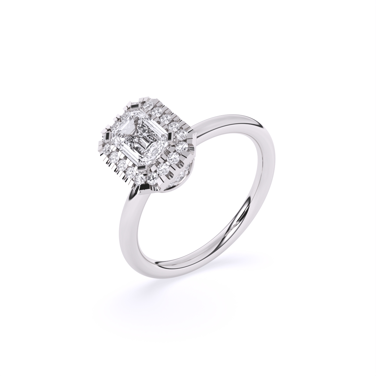 Glamour Square Cluster Diamond Ring