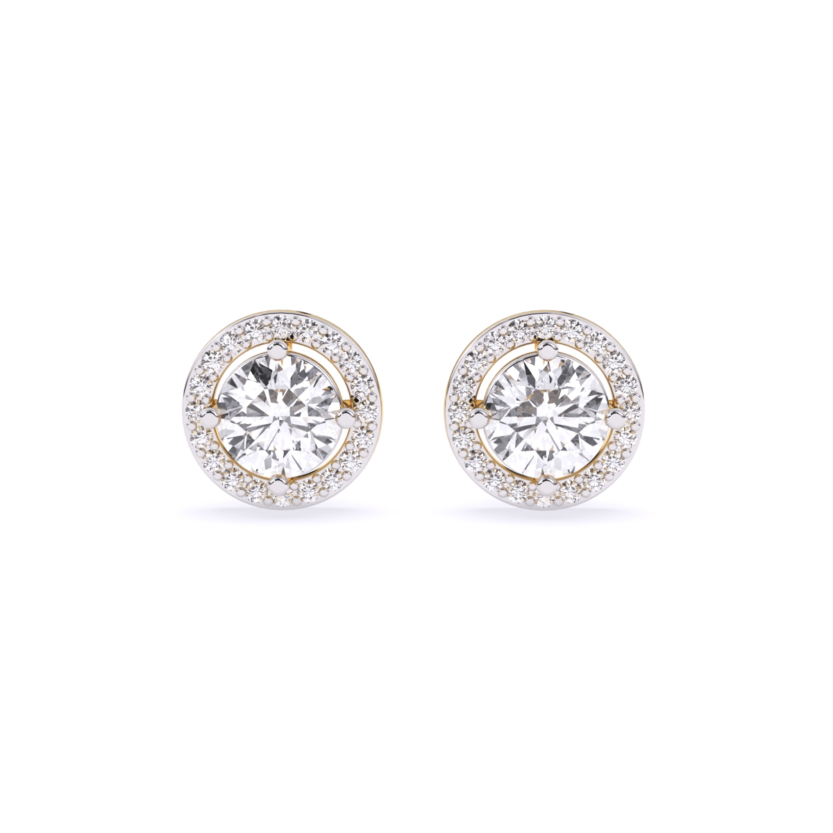 Round Solitaire Lab Diamond Studs