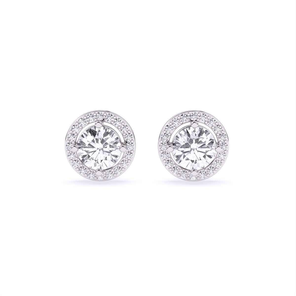 Round Solitaire Lab Diamond Studs