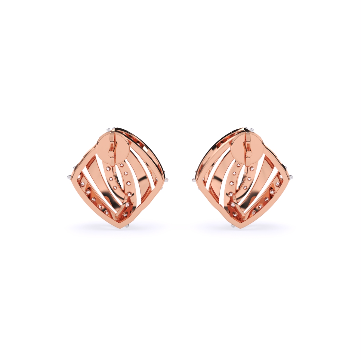 Criss-Cross Shine Diamond Stud Earrings