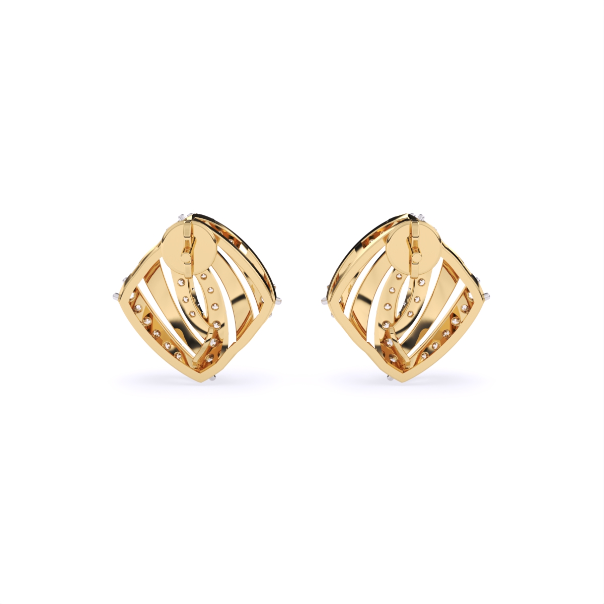 Criss-Cross Shine Diamond Stud Earrings