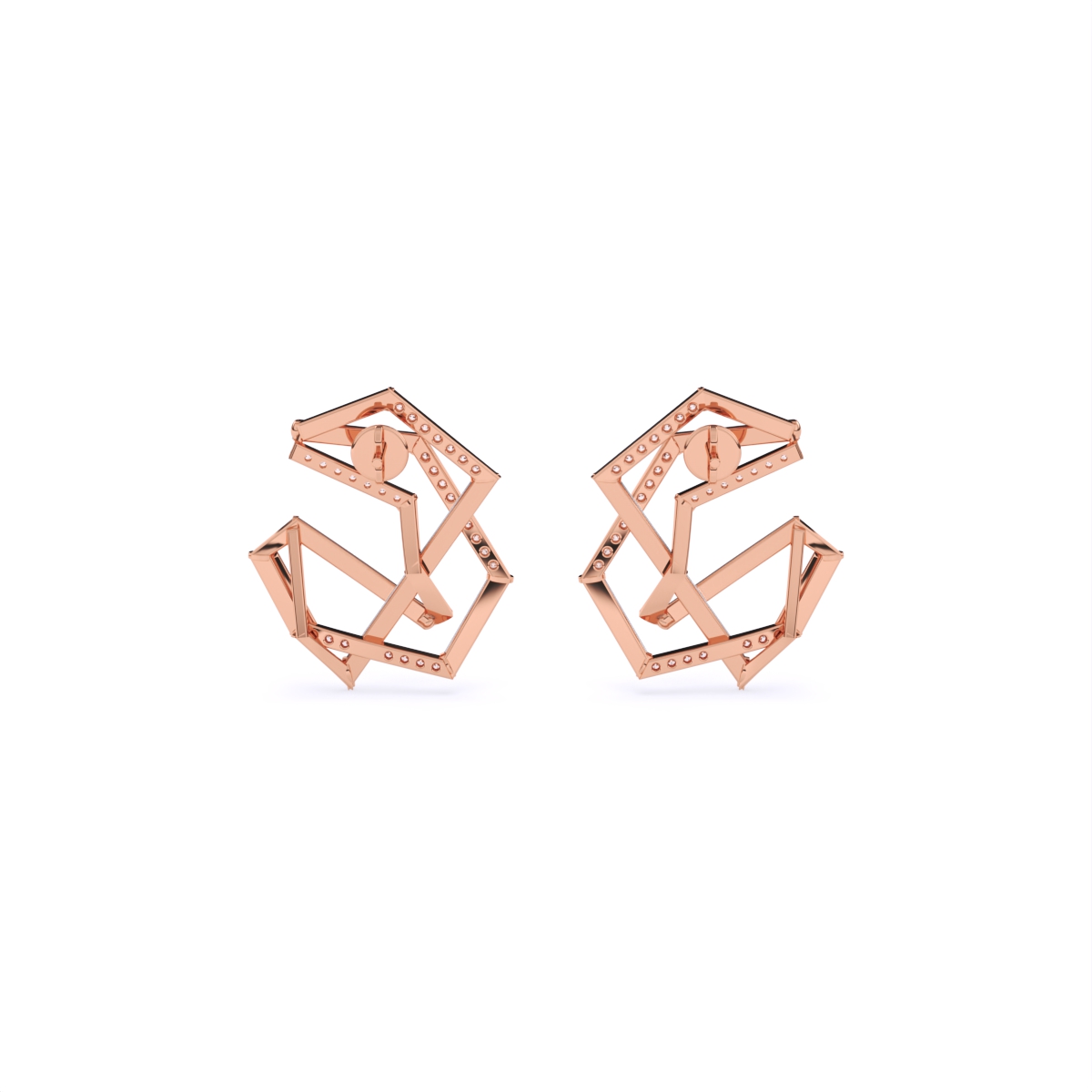 Modern Art-Inspired Diamond Studs