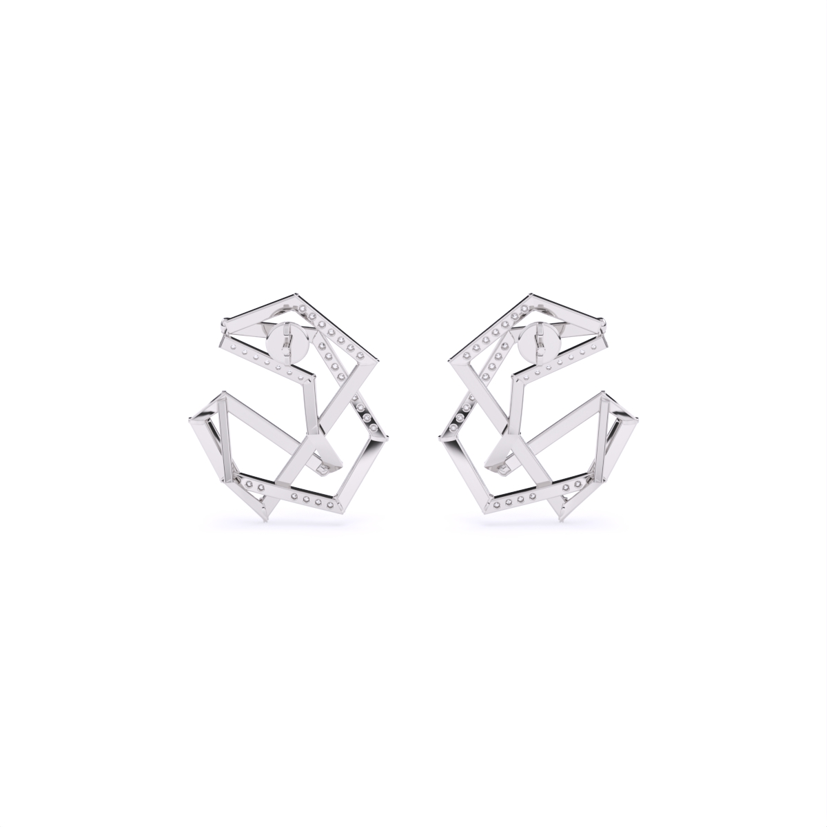 Modern Art-Inspired Diamond Studs