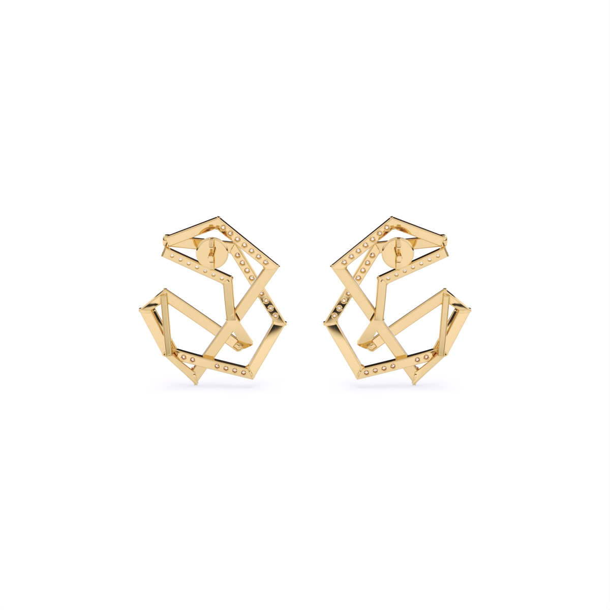 Modern Art-Inspired Diamond Studs