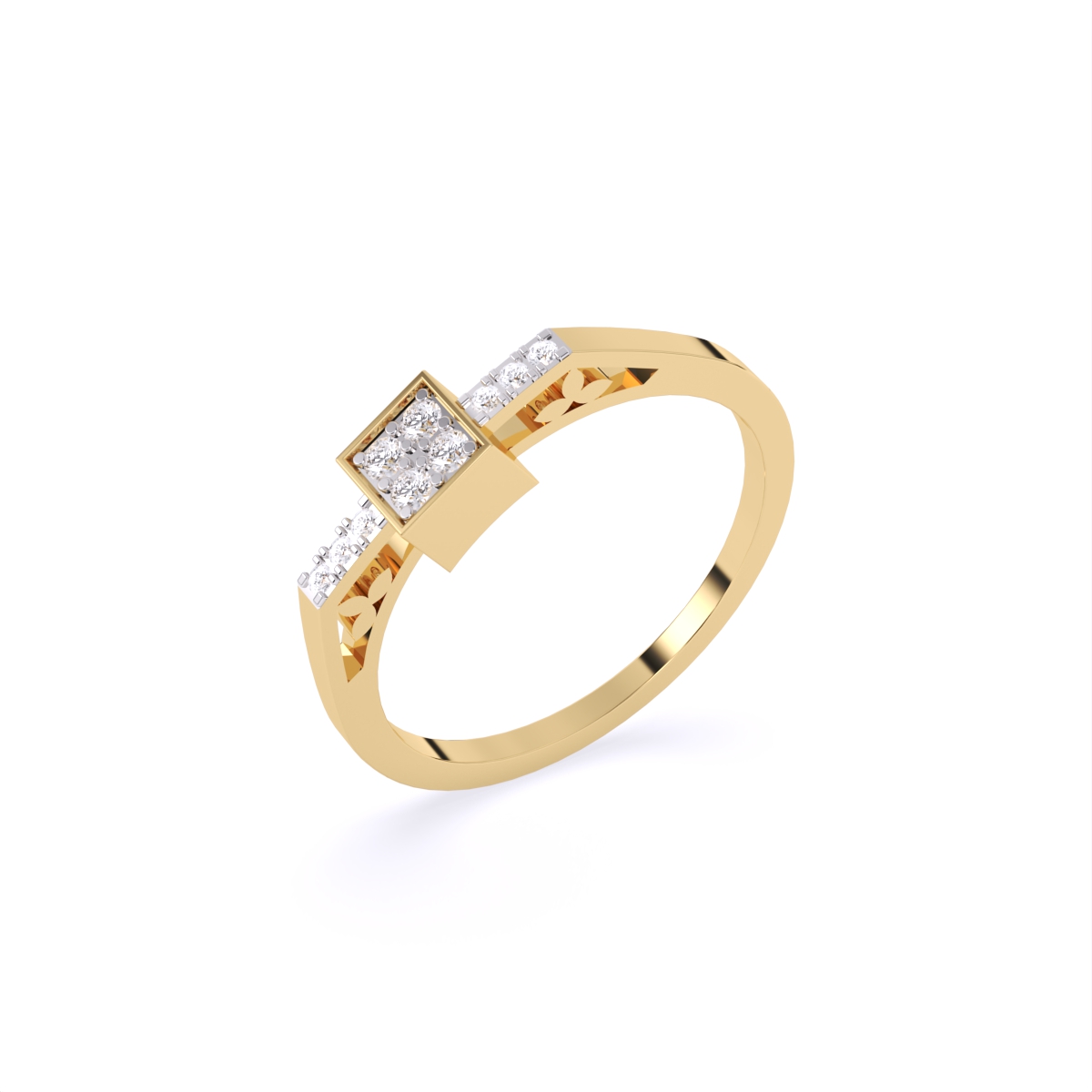 Minimalist Box-Frame Diamond Ring