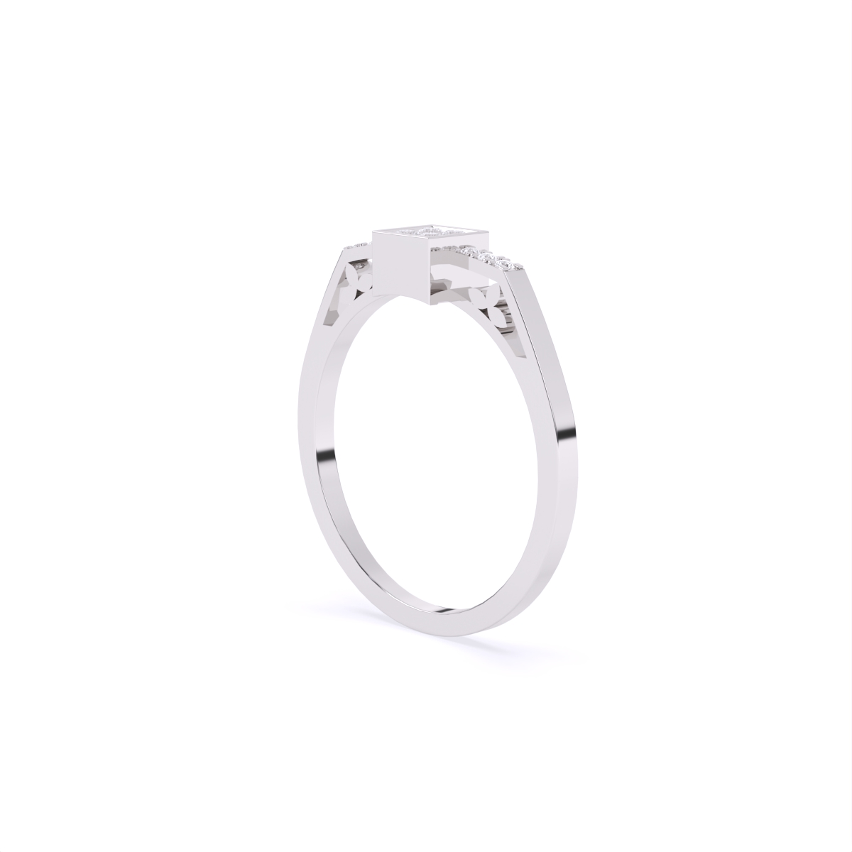 Minimalist Box-Frame Diamond Ring