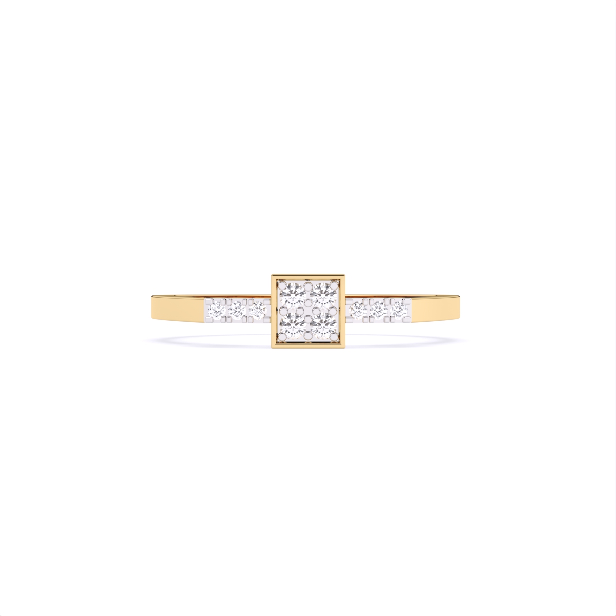 Minimalist Box-Frame Diamond Ring
