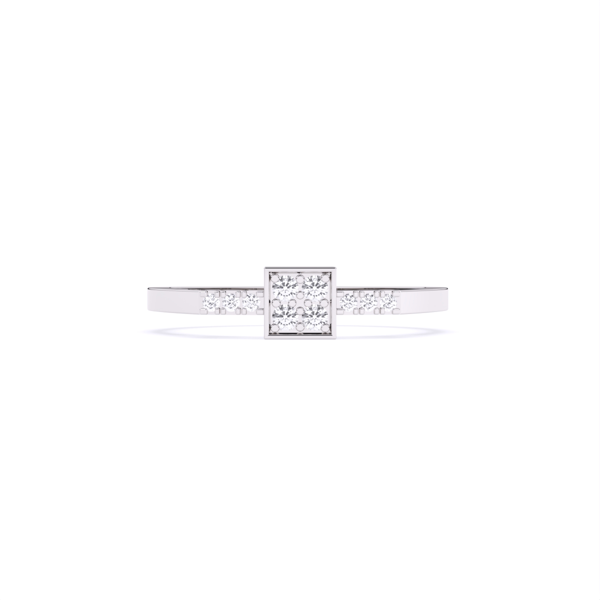Minimalist Box-Frame Diamond Ring