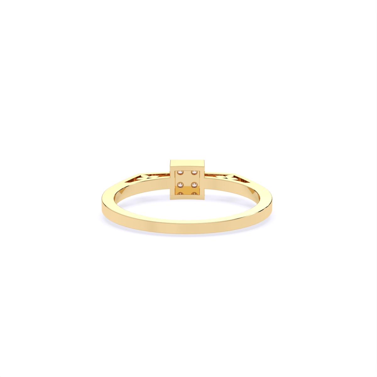 Minimalist Box-Frame Diamond Ring