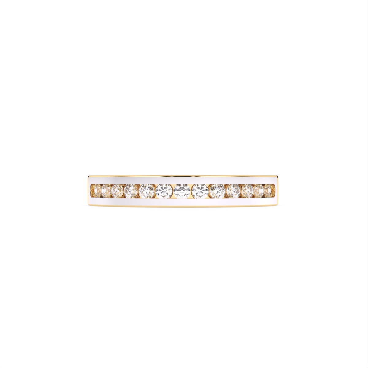 Rhodium Shine Edge Diamond Band