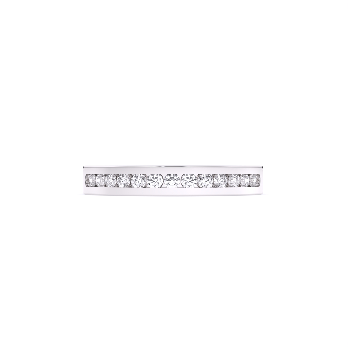 Rhodium Shine Edge Diamond Band