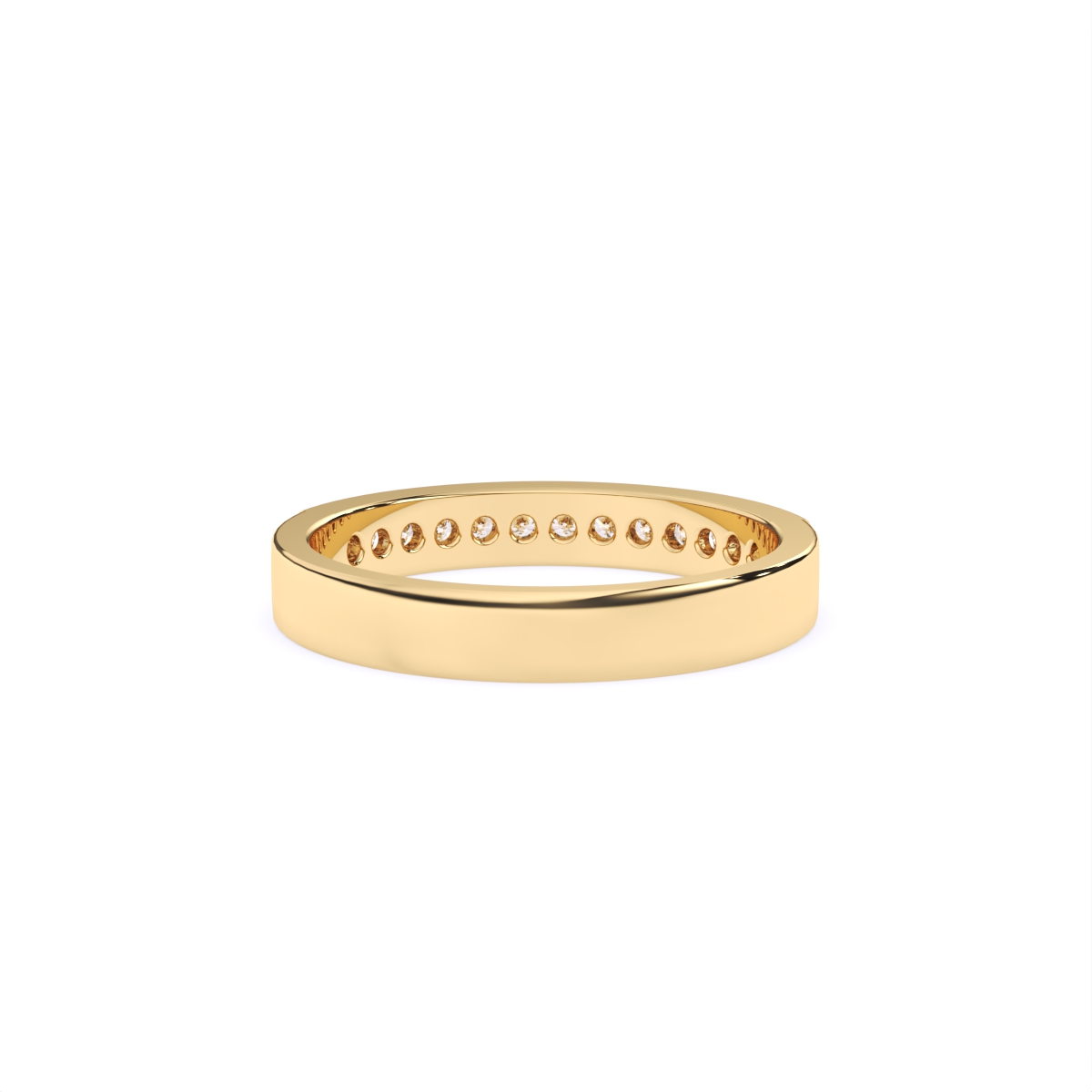 Rhodium Shine Edge Diamond Band