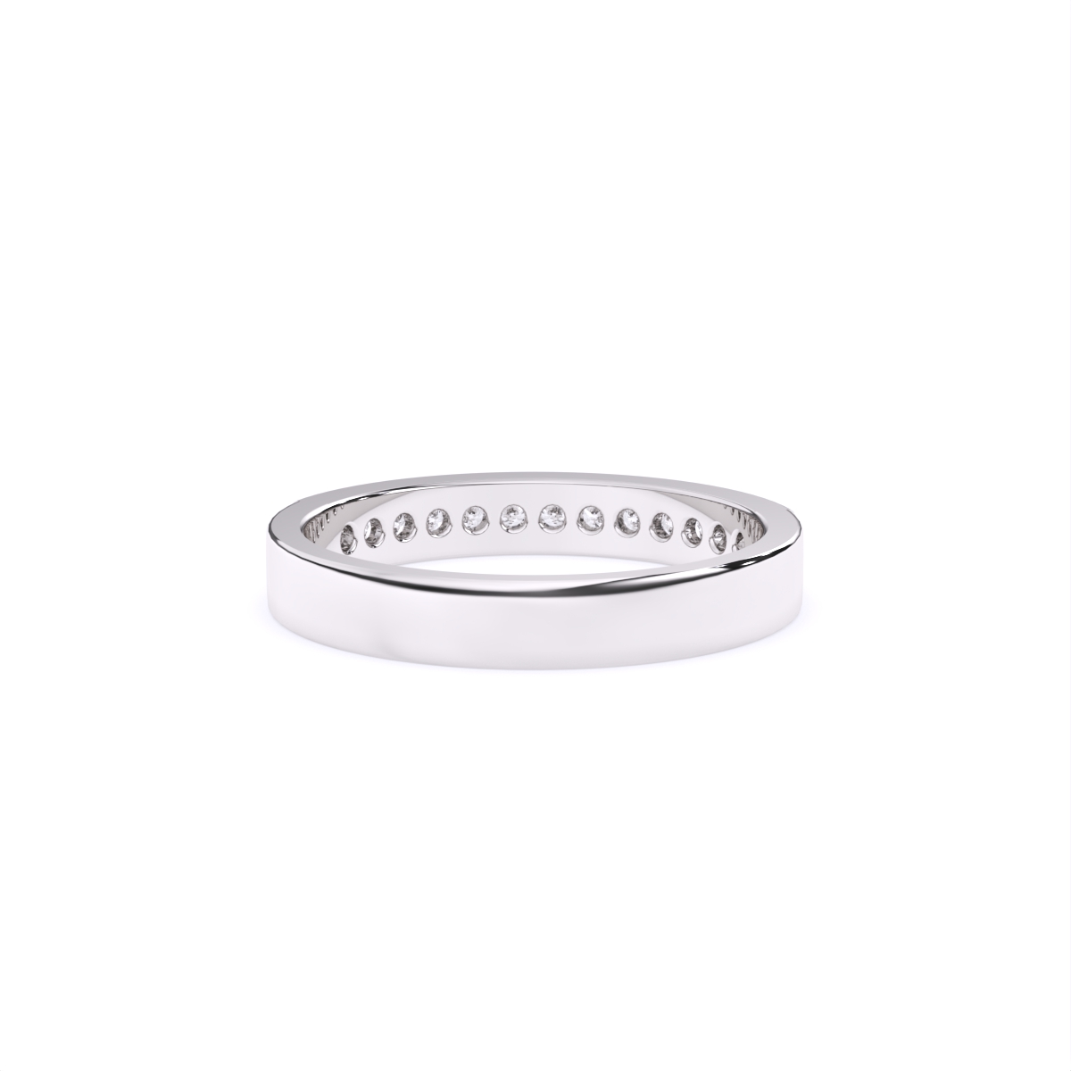 Rhodium Shine Edge Diamond Band