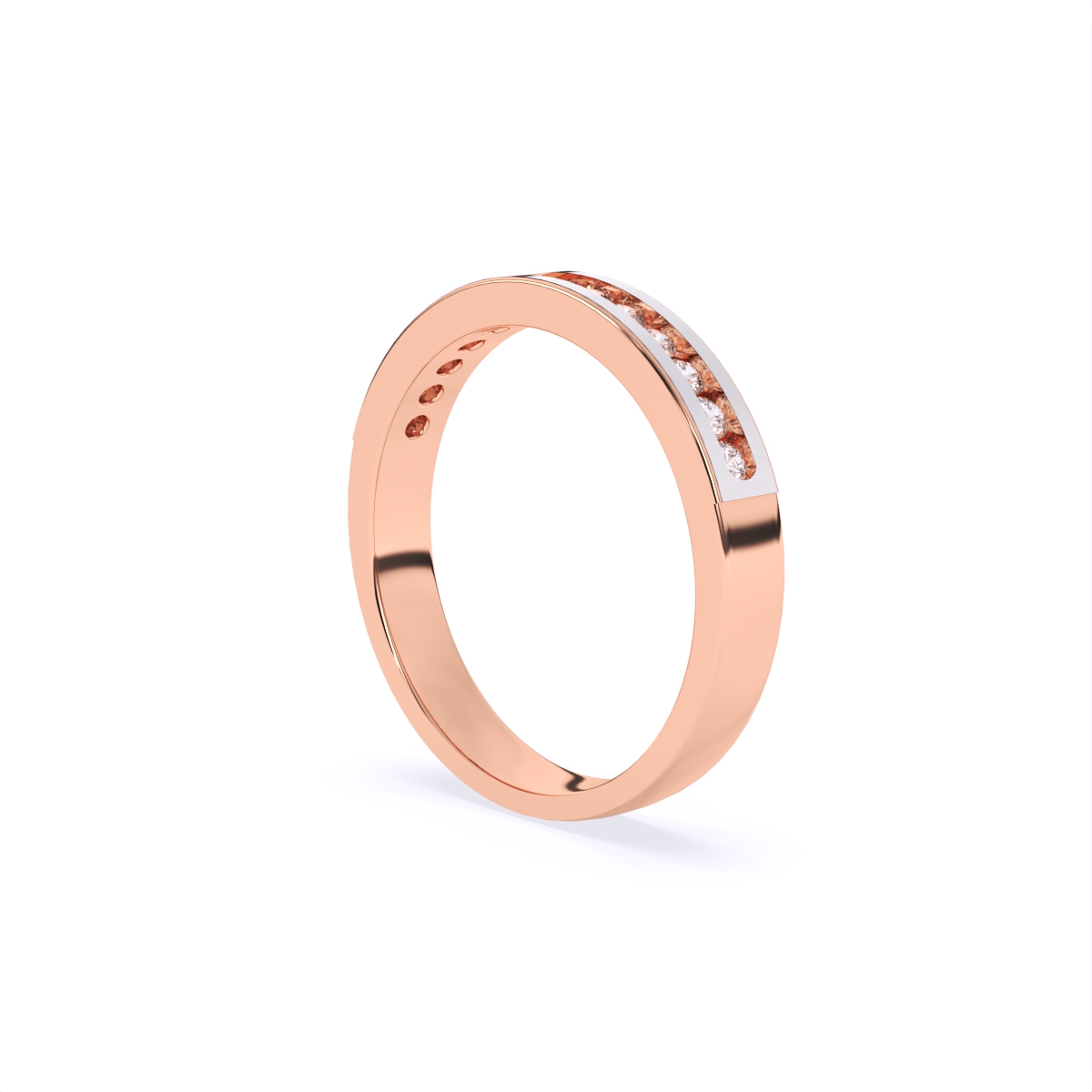 Rhodium Shine Edge Diamond Band