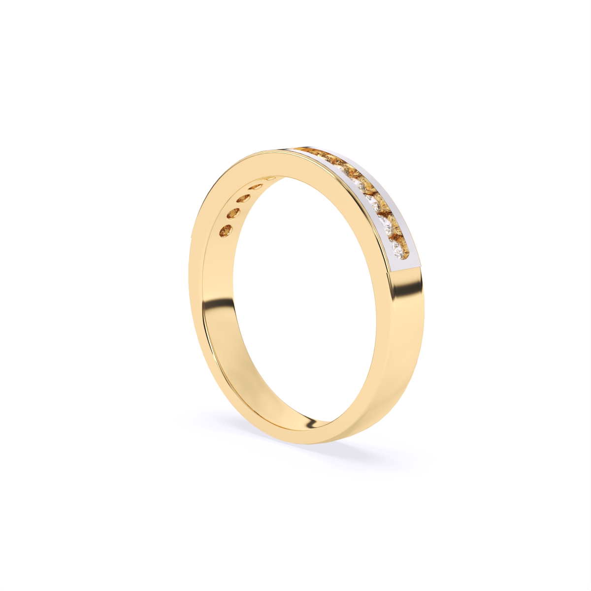Rhodium Shine Edge Diamond Band