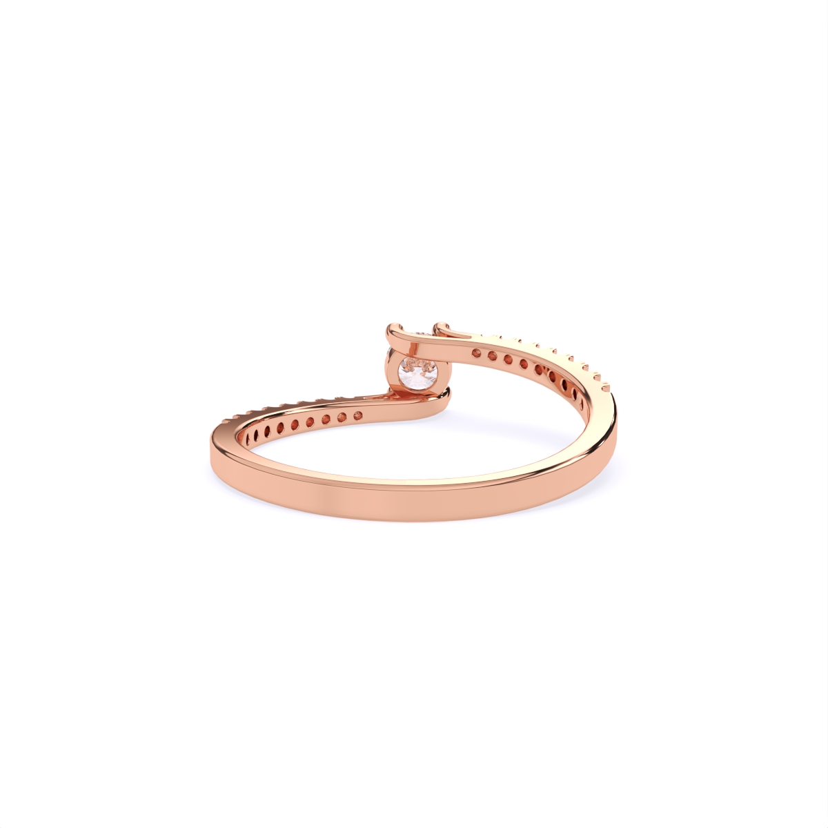 Slim Diamond Band With Mini Solitaire
