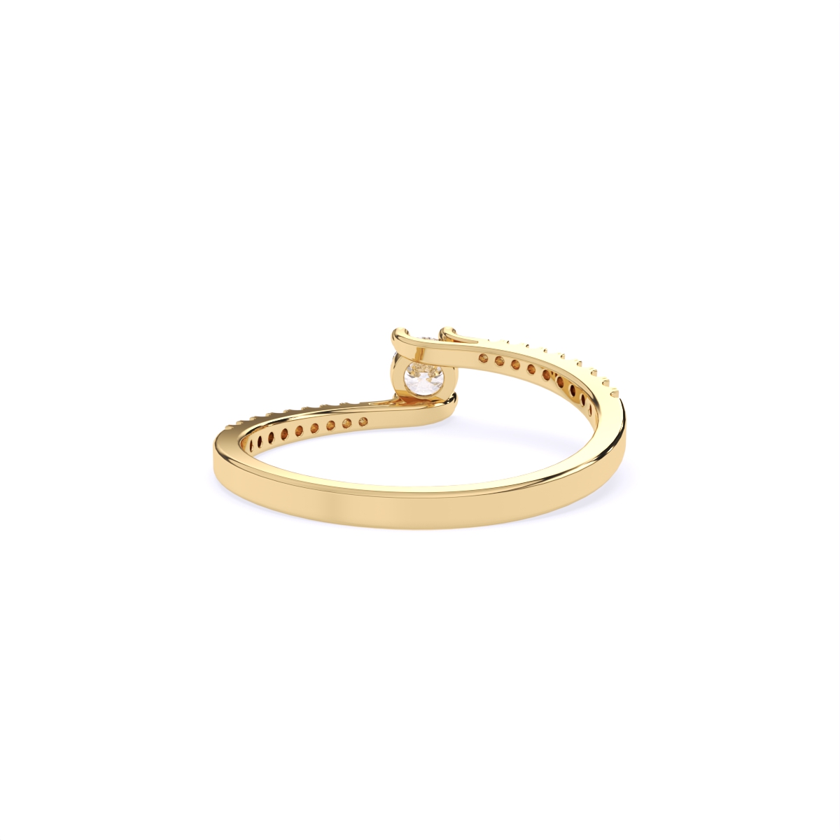 Slim Diamond Band With Mini Solitaire