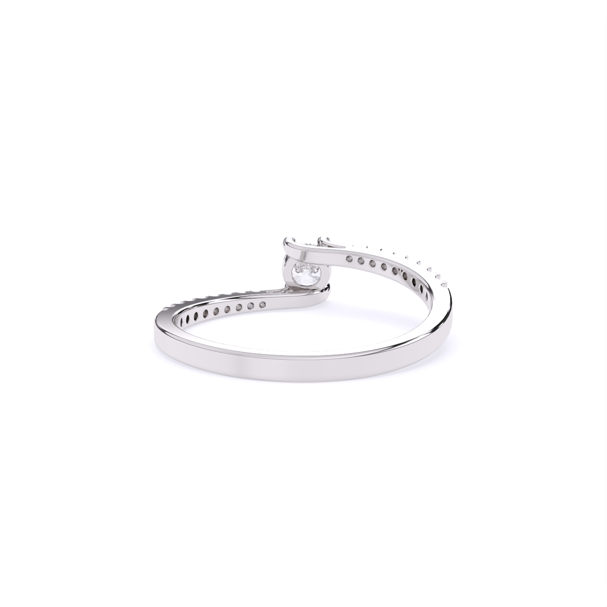 Slim Diamond Band With Mini Solitaire