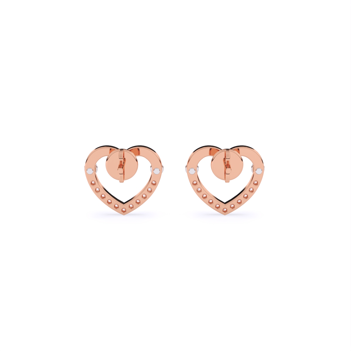 Eternal Heart Diamond Texture Earrings