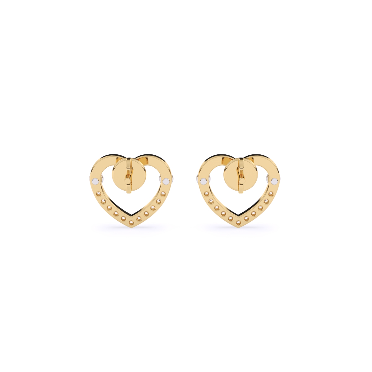 Eternal Heart Diamond Texture Earrings