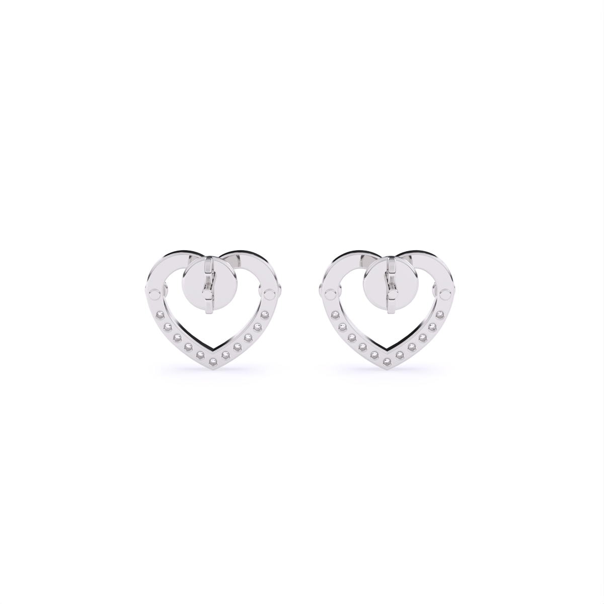 Eternal Heart Diamond Texture Earrings