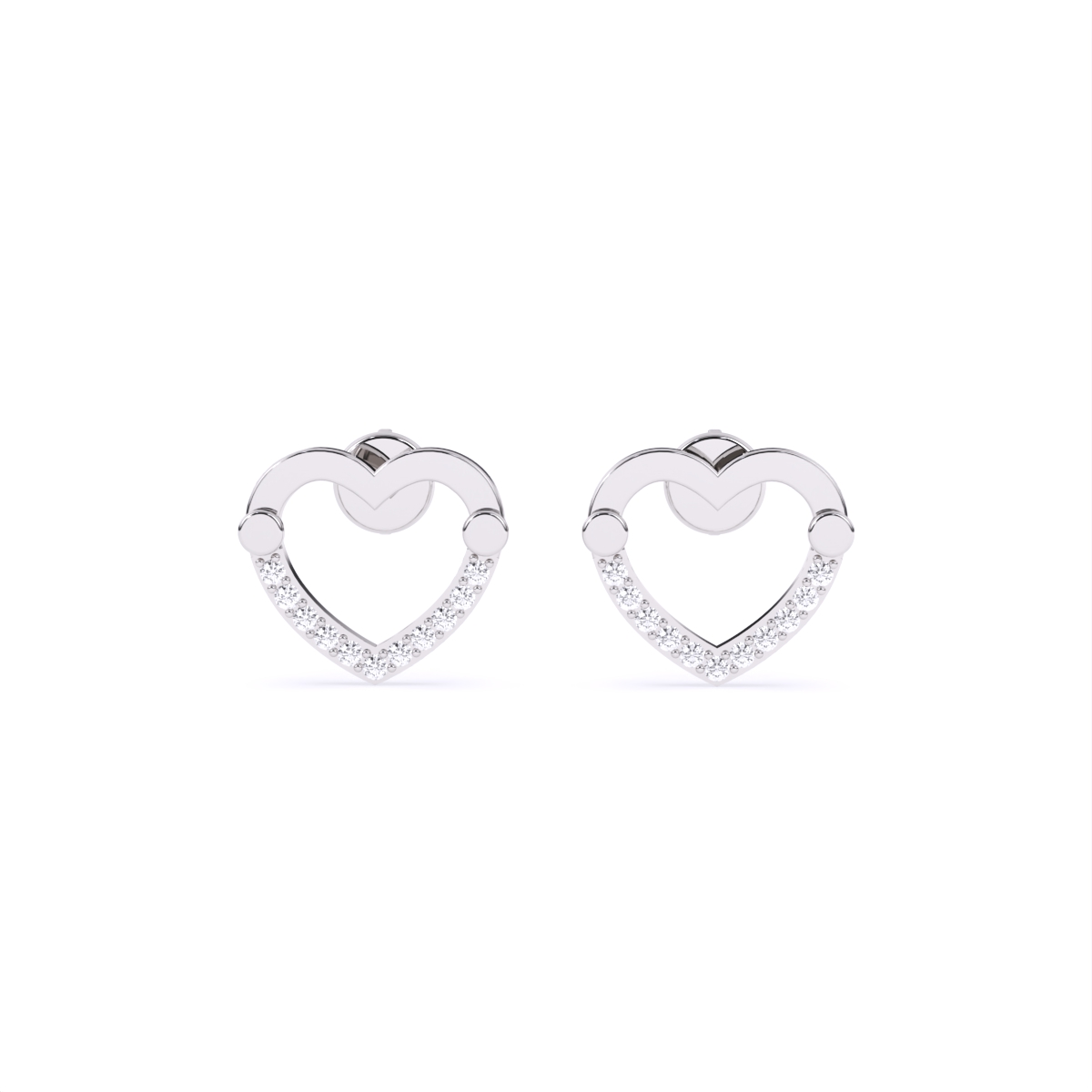 Eternal Heart Diamond Texture Earrings