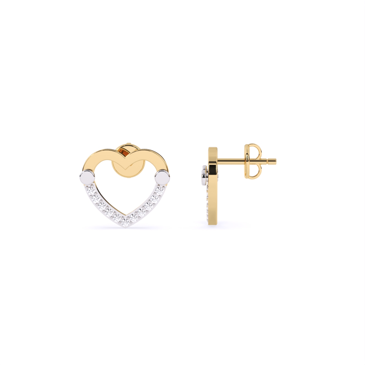 Eternal Heart Diamond Texture Earrings