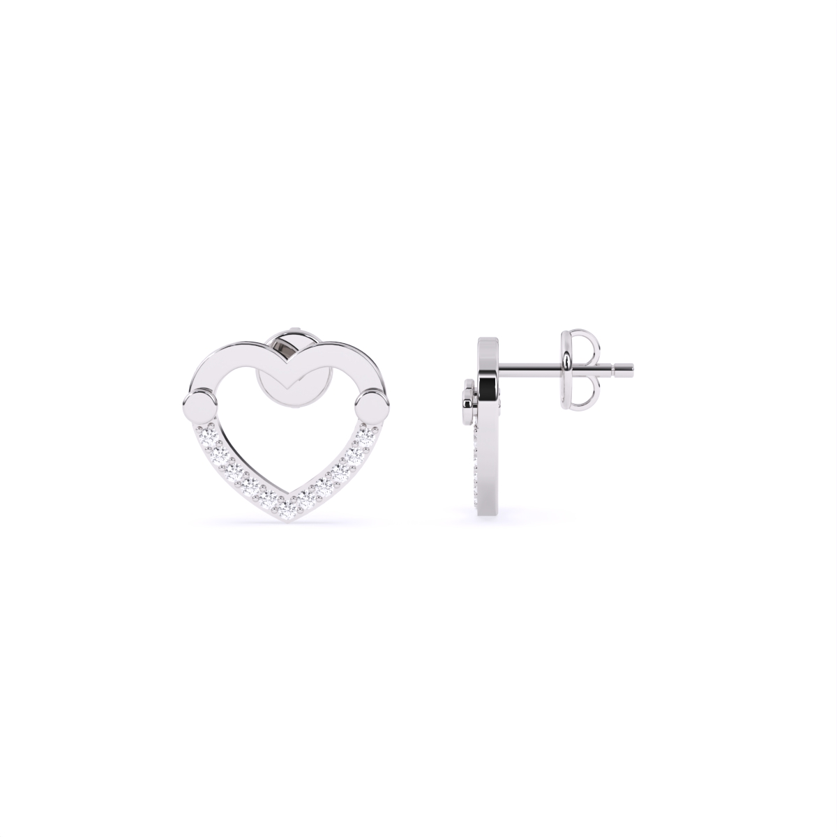Eternal Heart Diamond Texture Earrings
