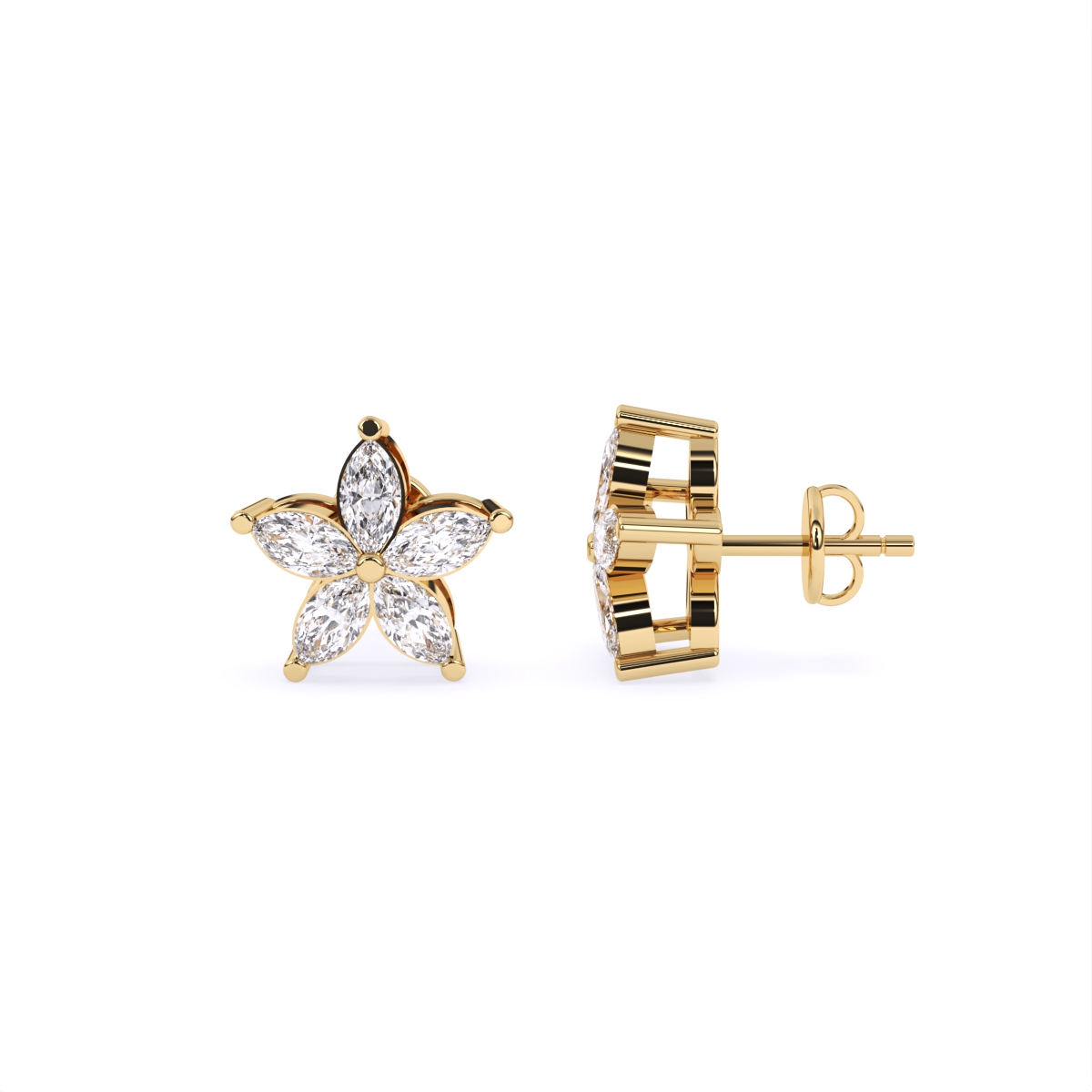 Shining Star Shape Stud Earrings