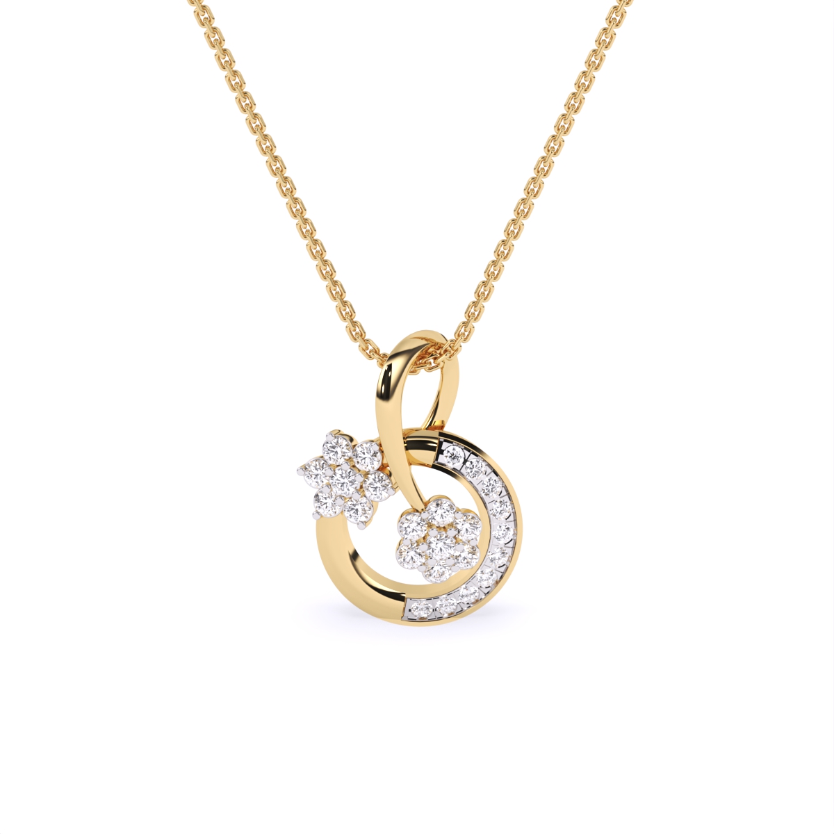 Circle of Flowers Diamond Pendant