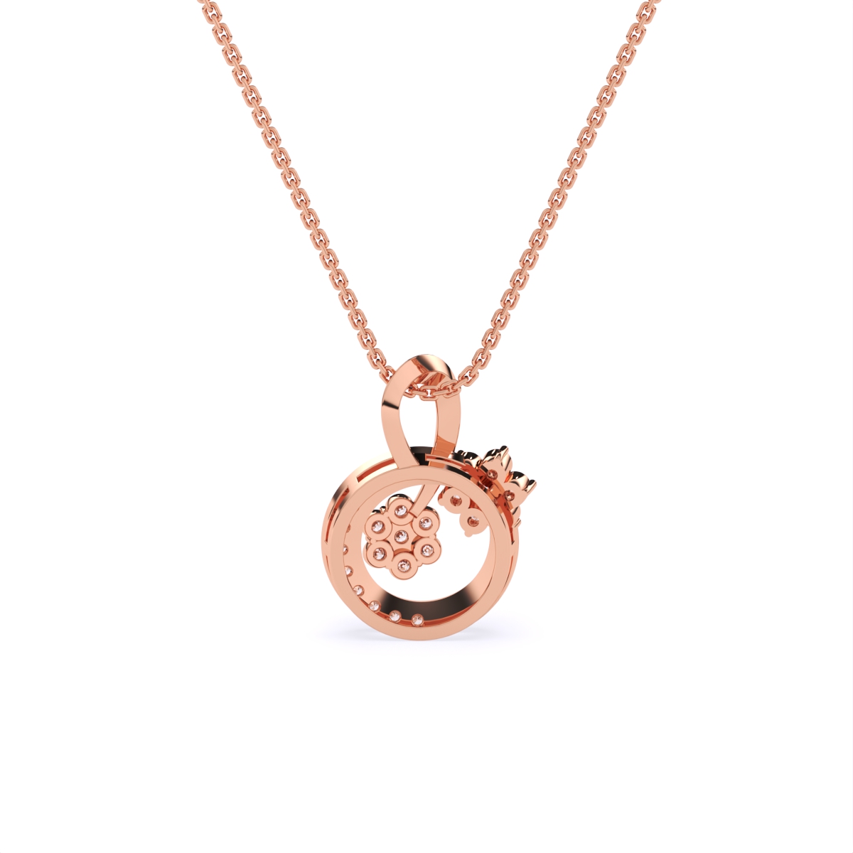 Circle of Flowers Diamond Pendant