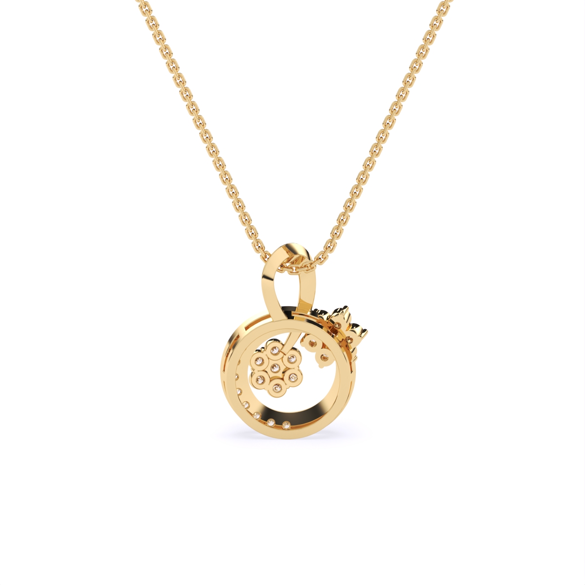 Circle of Flowers Diamond Pendant