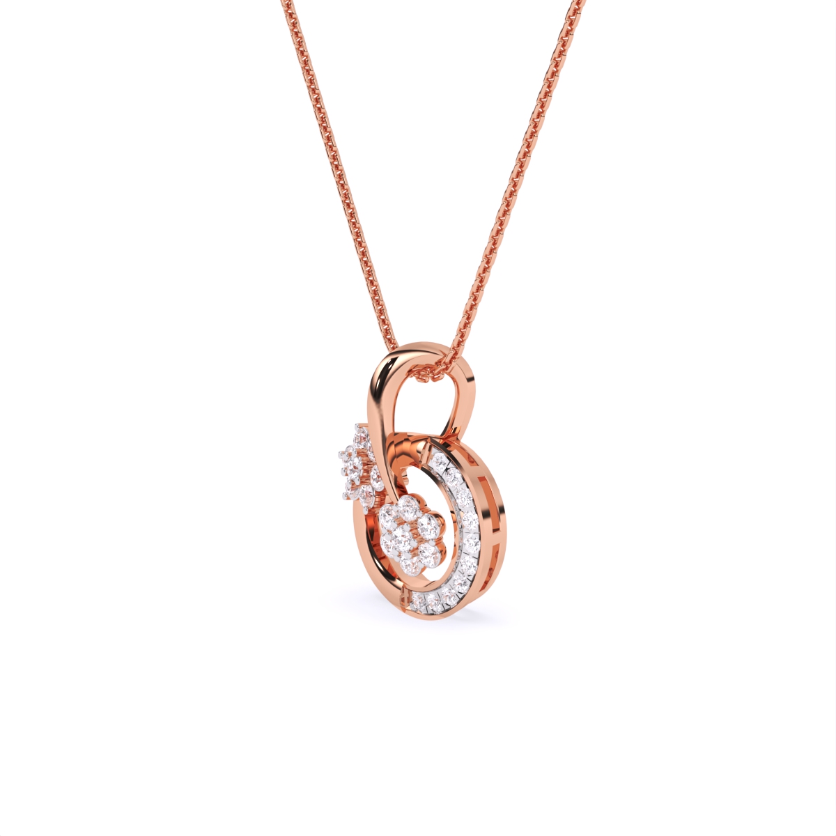 Circle of Flowers Diamond Pendant