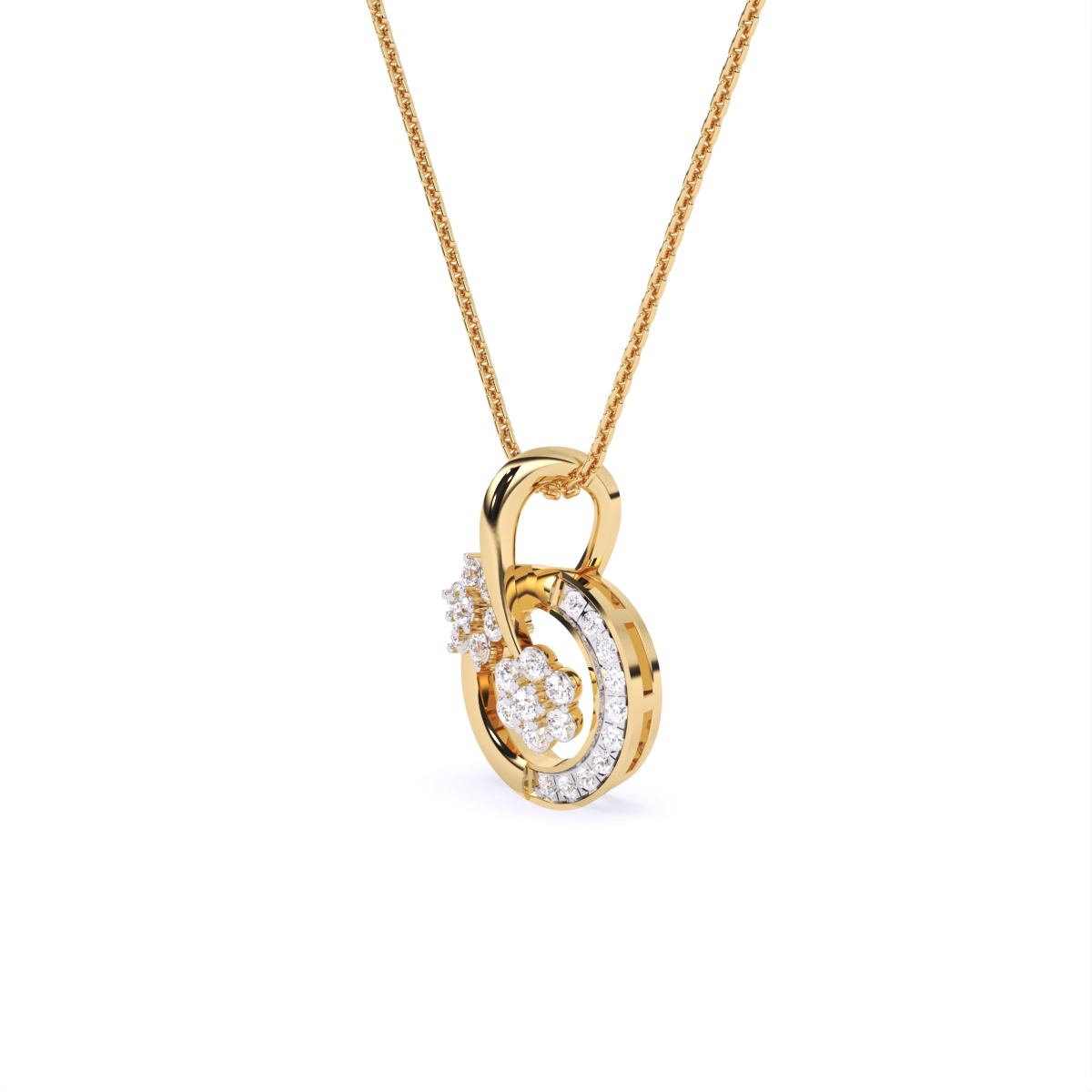 Circle of Flowers Diamond Pendant